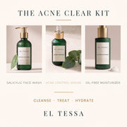 EL TESSA anti acne kit: Salicylic Face Wash, Acne Control Serum and Oil-Free Moisturizer for cleanse, treat, hydrate