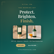 VITA Morning Set — SPF 60+ sunblock, Vitamin C serum and oil-free moisturizer for a complete morning routine