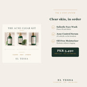 EL TESSA Acne Clear Kit - 3-Step Acne Routine - key ingredients and how to use