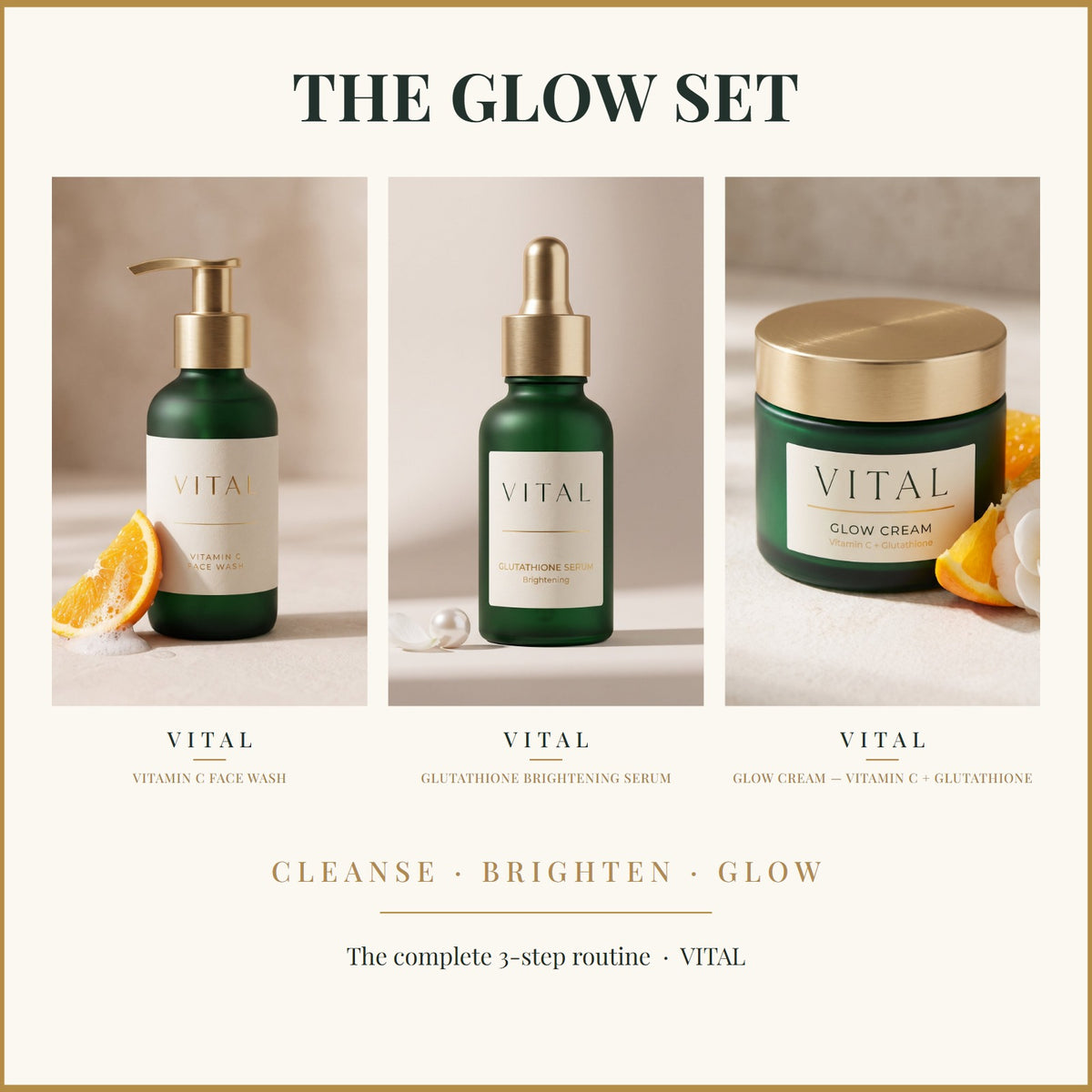 ELTESSA Glow Set — Wash + Serum + Cream
